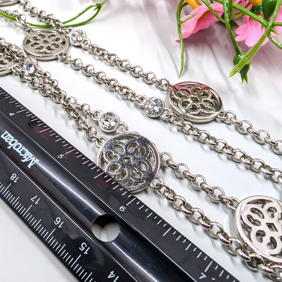 Extra Long Vintage Crystal Station Necklace - Picture 5 of 5